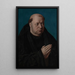 Portrait of a monk in prayer - Anonymous — framed artwork on a wall