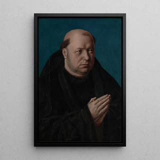 Portrait of a monk in prayer - Anonymous — framed artwork on a wall