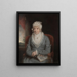 Portrait of a Woman Mme Ann Hivlyn - Anonymous — framed artwork on a wall
