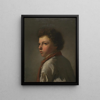 Portrait of a Young Man - Anonymous — framed artwork on a wall