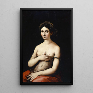 Portrait of a young woman - Anonymous — framed artwork on a wall