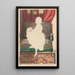 Portrait of a girl with a dog on a sofa - Anonymous — framed artwork on a wall