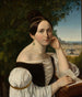 Portrait of a young woman with a book in a park - Anonymous — artwork view