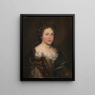 Portrait Painting of AnnaMaria de Neuf - Anonymous — framed artwork on a wall