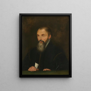 Portrait of Jacobus Moretus - Anonymous — framed artwork on a wall