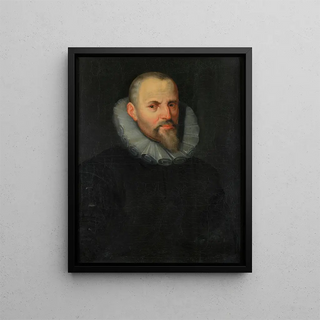 Portrait Painting of Jan I Moretus - Anonymous — framed artwork on a wall
