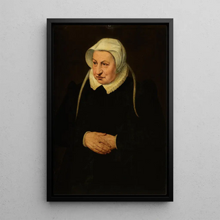Portrait of Jeanne Rivière - Anonymous — framed artwork on a wall