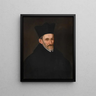 Portrait of Léonard de Lessius - Anonymous — framed artwork on a wall