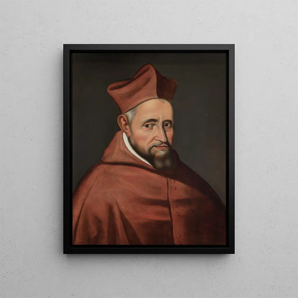 Portrait of Cardinal Robert Bellarmin - Anonymous — framed artwork on a wall
