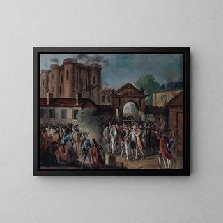 Taking of the Bastille, arrest of M. de Launay on July 14, 1789 - Anonymous — framed artwork on a wall