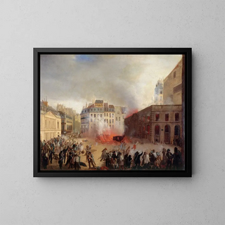 the Water Tower Capture at Palais-Royal Square on February 24, 1848 - Anonymous — framed artwork on a wall