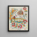 Proof of design for a printed textile - Anonymous — framed artwork on a wall