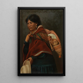 Quechua Mother Painting - Anonymous — framed artwork on a wall