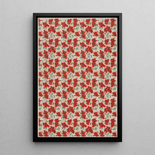 Reproduction of the painting Red Poppy Pattern - Anonymous
