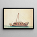 River freight junk painting - Anonymous — framed artwork on a wall
