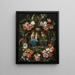 Saint Anne with the Virgin Mary and the Infant Jesus within a circle of flowers - Anonymous — framed artwork on a wall