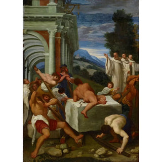 Saint Benoît exorcising the devil - Anonymous — artwork view