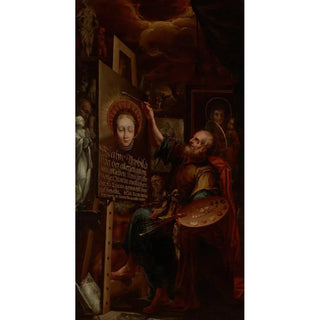 Reproduction of the painting Saint Luke painting the Madonna - Anonymous