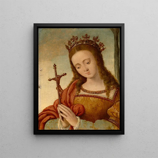 Saint en prières - Anonyme — framed artwork on a wall
