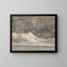 Marine painting with a ship and a sky overlooking - Anonymous — framed artwork on a wall