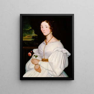 a seated woman - Anonymous — framed artwork on a wall