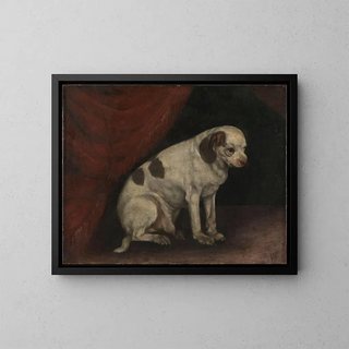 Sitting Dog Painting - Anonymous — framed artwork on a wall