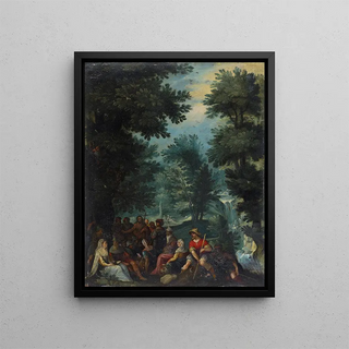 Sermon of John the Baptist - Anonymous — framed artwork on a wall