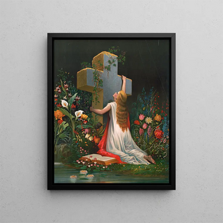 I simply cling to your cross - Anonymous — framed artwork on a wall