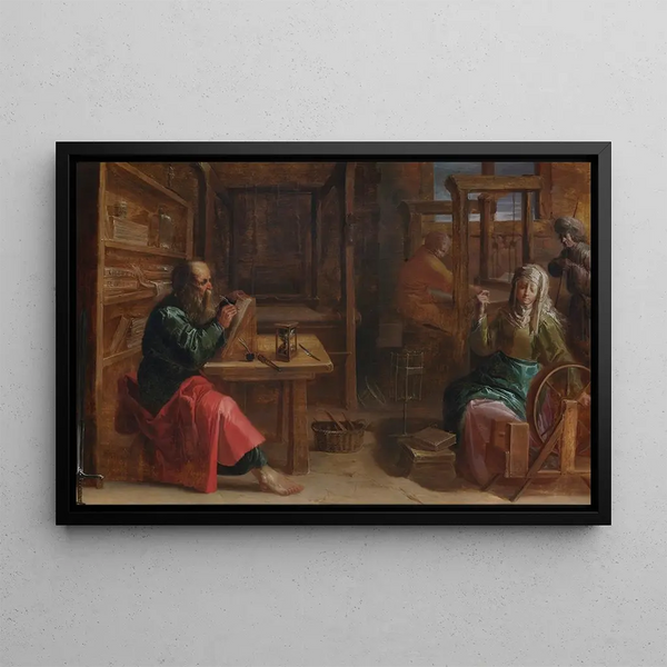 Saint Paul among the saints Aquila and Priscilla - Anonymous — framed artwork on a wall
