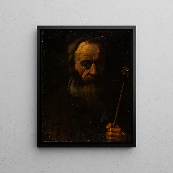 Saint Joseph with the flowering rod - Anonymous — framed artwork on a wall