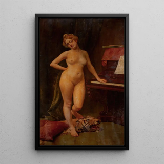 Nude Standing Painting - Anonymous — framed artwork on a wall