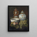 Still life with fruits and ornaments - Anonymous — framed artwork on a wall