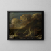 Stormy Sea Painting with Fishermen - Anonymous — framed artwork on a wall