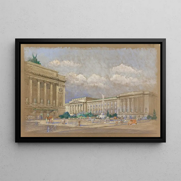 Study for the proposed music and arts center, New York NY - Anonymous — framed artwork on a wall