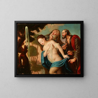Susanne et les vieillards - Anonyme — framed artwork on a wall