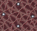 Textile design painting with intertwined branches and alternating rows of rosettes on a woven pattern background - Anonymous — artwork view