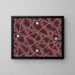 Textile design painting with intertwined branches and alternating rows of rosettes on a woven pattern background - Anonymous — framed artwork on a wall