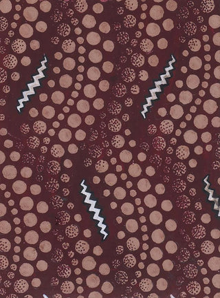 Textile pattern with superimposed vertical stripes of wavy rows of dots and zigzag ribbons - Anonymous — artwork view
