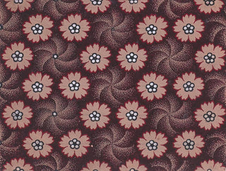 Design textile avec des rosettes formant des formes hexagonales autour de tourbillons - Anonyme — artwork view