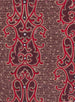Textile pattern painting with vertical bands of beads framed by ornamental motifs in scrolls on a striped polka dot background - Anonymous — artwork view