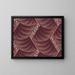 Textile design painting with vertical stripes of zigzag ribbons decorated with beads on a background of overlapping scales - Anonymous — framed artwork on a wall