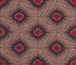 Textile design painting with vertical vermiculated bands of beads separated by chevron stripes - Anonymous — artwork view