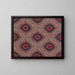 Textile design painting with vertical vermiculated bands of beads separated by chevron stripes - Anonymous — framed artwork on a wall