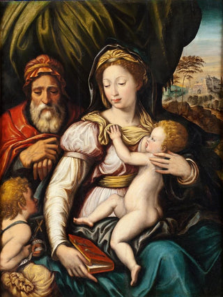 The Holy Family with Saint John the Baptist - Anonymous — artwork view