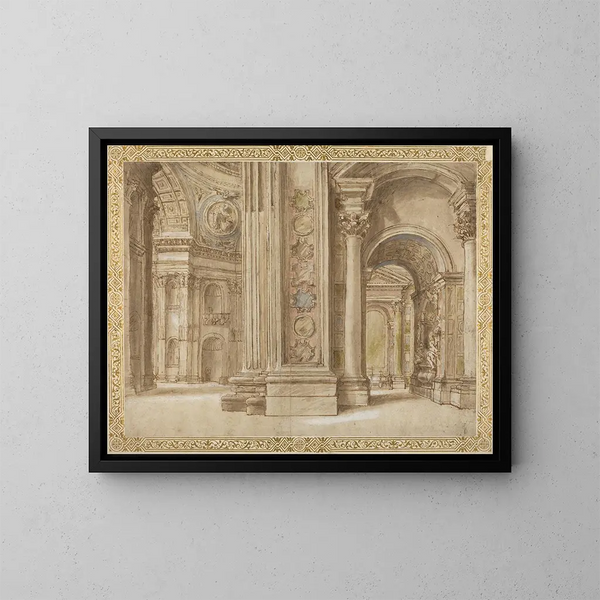 L'intérieur de Saint-Pierre à Rome - Anonymous — framed artwork on a wall