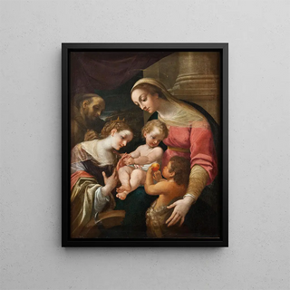 The Mystic Marriage of Saint Catherine - Anonymous — framed artwork on a wall