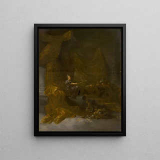 La reine de Saba devant Salomon - Anonyme — framed artwork on a wall