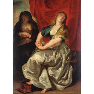 Reproduction of the painting La Madeleine repentante - Anonymous