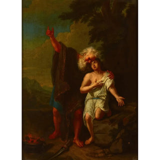 Reproduction of the painting The Sacrifice of Abraham - Anonymous