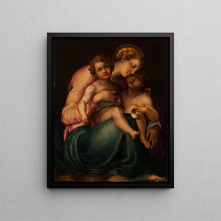 The Virgin and Child with John - Anonymous — framed artwork on a wall